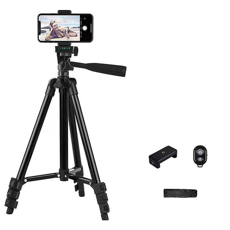 DSLR Tripod For Camera Phone Aluminum Travel Tripode Flexible Lightweight Light Stand Photography for Live Youtube Cellphone Valentine's Day Gift