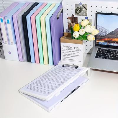 Large Capacity A4 File Folder Storage Box with Plate Clip Test Papers Information Book Subject Classification for Students