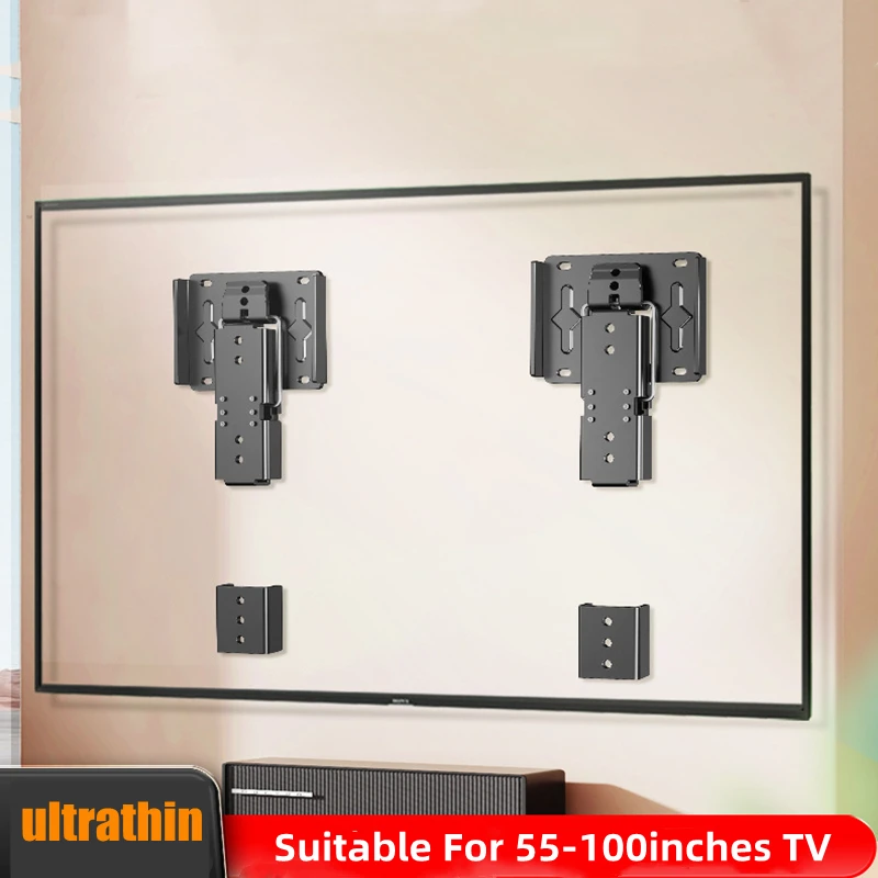 Support TV pour papier peint artistique Ultra fin, pour TV LCD 40-100 pouces, Support mural à grande charge, Support solide, Support mural en acier pour TV