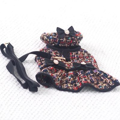 Dog Cat Harness Leash Fashion Cute Breathable Soft Washable Comfortable Outdoor Casual Daily Dog Clothing for Bichon Frise Pomeranian Baby Pet Papillon Small