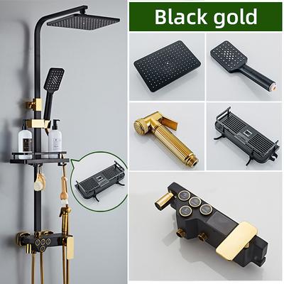 Shower Faucet / Shower System / Rainfall Shower Head System Set - Handshower Included LED Rainfall Shower Contemporary Electroplated / Painted Finishes Mount Outside Ceramic Valve Bath Shower Mixer