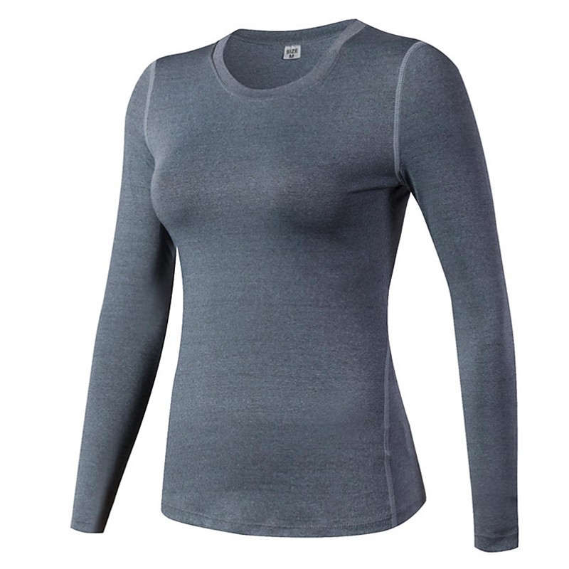 Women's Compression Shirt Base Layer Cut Out Stripe Long Sleeve Sweatshirt Athletic Winter Lightweight Yoga Fitness Gym Workout Sportswear Activewear Solid Colored Light Red Fuchsia Fruit Green