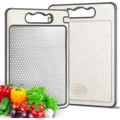Stainless Steel Cutting Board for Kitchen, Food-Grade Chopping Board, Easy to Clean, Durable and Scratch-Resistant, Non-Slip Design with Garlic Grinder and Knife Sharpener