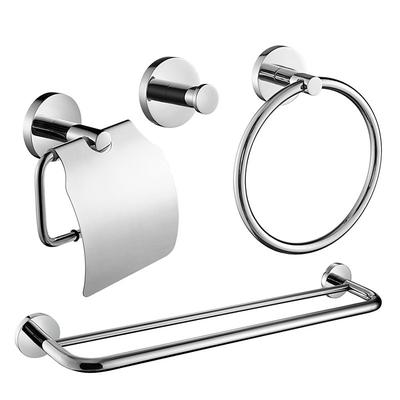Bathroom Hardware Accessory Towel Ring/Toilet Paper Holder/Robe Hook/Soap Dish and Towel Holder Stainless Steel Wall Mounted Silver