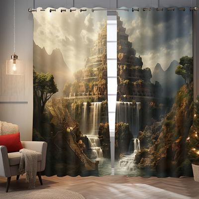 Blackout Curtains, Curtains for Bedroom Living Room Thermal Insulated Curtains, Window Treatments Patterned Drapes Panels