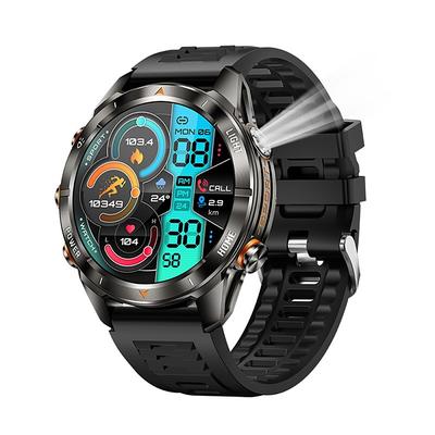 KT80 Smart Watch 1.46'' HD Display Outdoor Sports Watch with Call Reminder, Flashlight, UV Detection, Waterproof, 100 Modes, 48mm Case