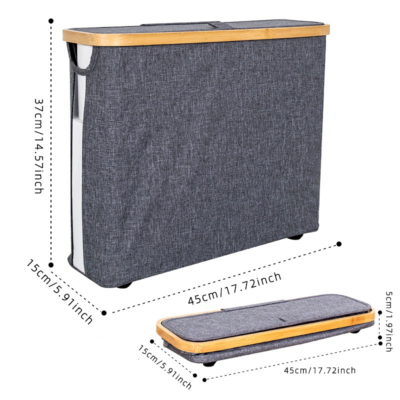 Toilet Paper Basket with Lid Large Capacity Easy to Install Toilet Paper Storage Organizer Multi-purpose Toilet Paper Holder