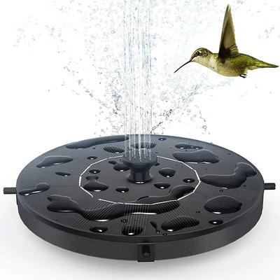Round Solar Fountain Outdoor Landscape Pool Pond Water Pump Waterfall Decor Black