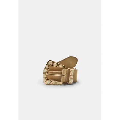 Stradivarius Belt with stone buckle Beige 26