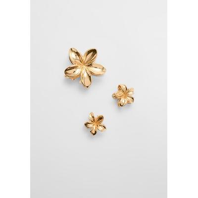 Stradivarius Pack of 3 floral hair clips Yellow OS