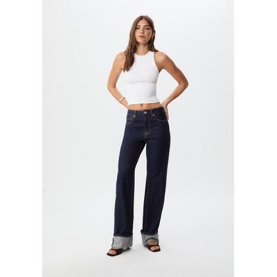 Stradivarius D92 straight wide-leg jeans RINSE BLUE DENIM 14