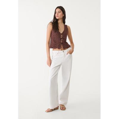 Stradivarius Contrast crochet vest Brown L
