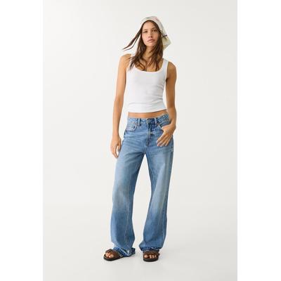 Stradivarius D92 straight wide-leg jeans Medium blue 16