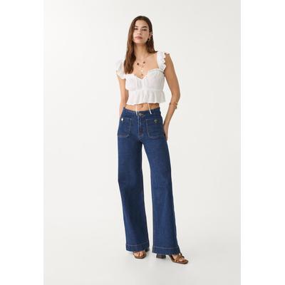 Stradivarius D77 Minimalist jeans with pockets Dark blue 8