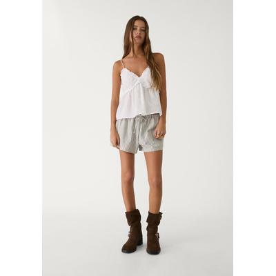 Stradivarius Top with tie-up straps White L