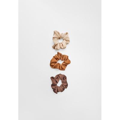 Stradivarius Set of 3 scrunchies Brown OS