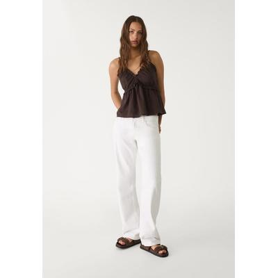 Stradivarius Top with tie-up straps Brown M