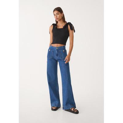 Stradivarius D77 Minimalist jeans with pockets Overdyed blue 12