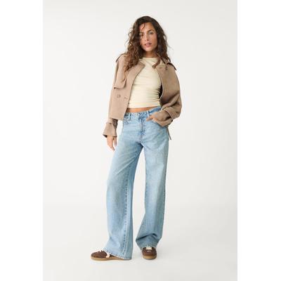 Stradivarius Straight-fit jeans with rhinestones Medium blue 16