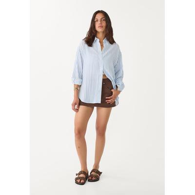 Stradivarius Linen blend shirt Sky blue S