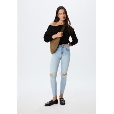 Stradivarius 1420 low-waist skinny jeans LIGHT BLEACH 8