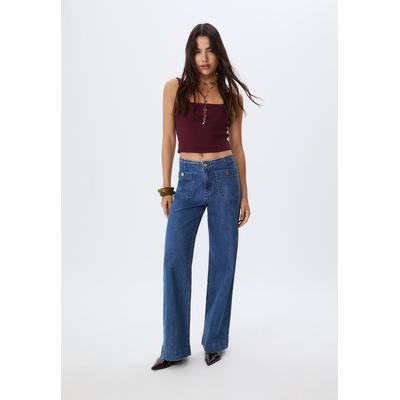 Stradivarius D77 Minimalist jeans with pockets MEDIUM DENIM WASH 4