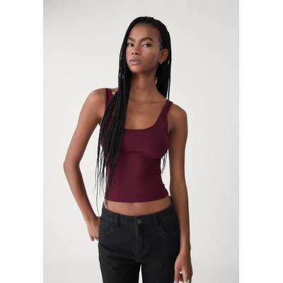 Stradivarius Polyamide T-shirt Burgundy XL