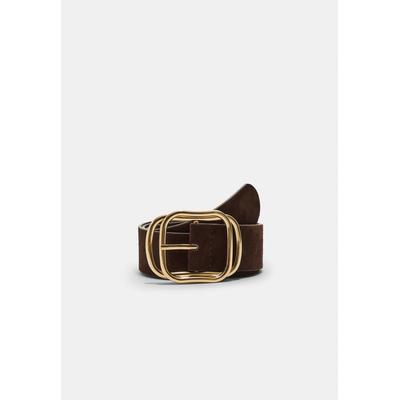Stradivarius Belt with superimposed buckle Brown 30