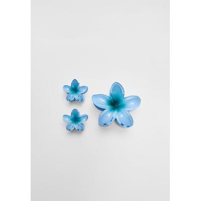 Stradivarius Set of 3 floral hair clips Royal blue OS