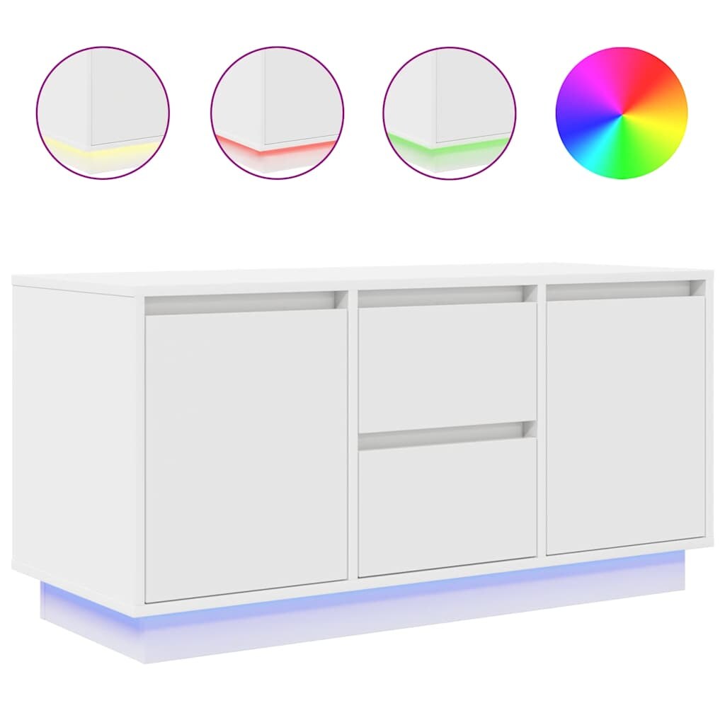 vidaXL TV-Schrank mit LED-Leuchten Weiß 100x41x50 cm Image