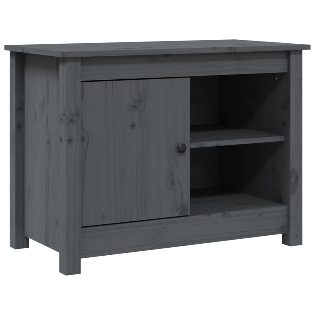 vidaXL TV-Schrank Grau 70x36,5x52 cm Massivholz Kiefer Image