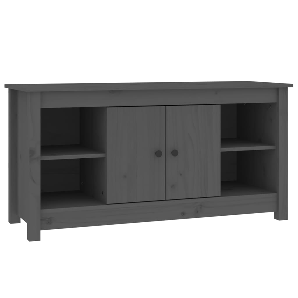 vidaXL TV-Schrank Grau 103x36,5x52 cm Massivholz Kiefer Image
