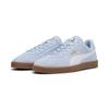 Sneaker PUMA "PUMA Club II Suede Sneakers Erwachsene", Gr. 48, haute tropic weiß gold blau, Obermaterial: Textil, Synthetik, Kuhleder; Futter: Textil; Innensohle: Textil; Laufsohle: Gummi, Schuhe