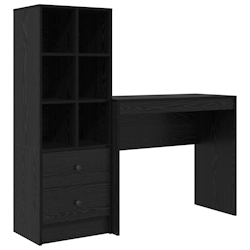 vidaXL Schreibtisch mit Stauraum Schwarzeiche Holzwerkstoff Image