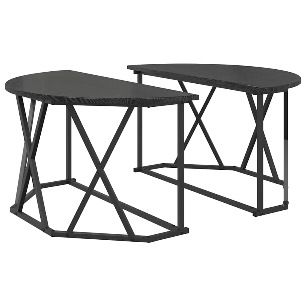 vidaXL Couchtisch Schwarz Eichen-Optik 80 x 80 x 42 cm Image