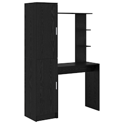 vidaXL Schreibtisch mit Stauraum schwarzes Eichenholz Holzwerkstoff Image