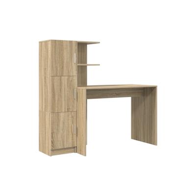 vidaXL Schreibtisch mit Stauraum Sonoma Eiche Spanplatte Image