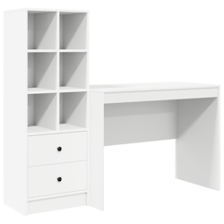 vidaXL Schreibtisch mit Stauraum Weiß MDF Image
