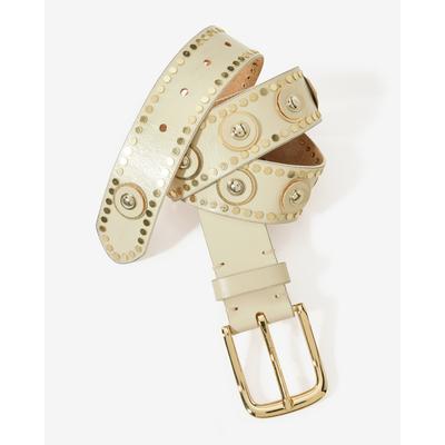 Boston Proper - Off White - Gold Embellished Belt - Small