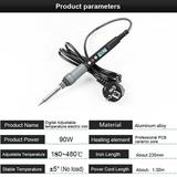 Digital HANDSKIT 90W Constant Temperature Electric Soldering Iron 180~480 Degrees Celsius Temperature Adjustable Electric Iron LCD Digital Display Degrees Celsius /â„‰ Conversion