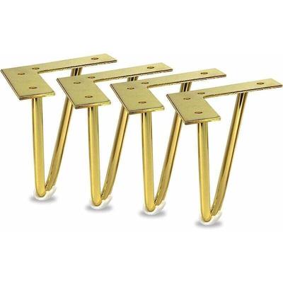 4er-Pack 6-Zoll-Möbelbeine aus goldfarbenem Metall für Schrank, TV-Ständer, Kommode, DIY-Projekt – Image