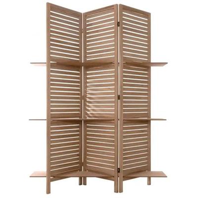 Atmosphera - Paravent 3 Regale - Holz h 170 cm - Kastanienbraun Image