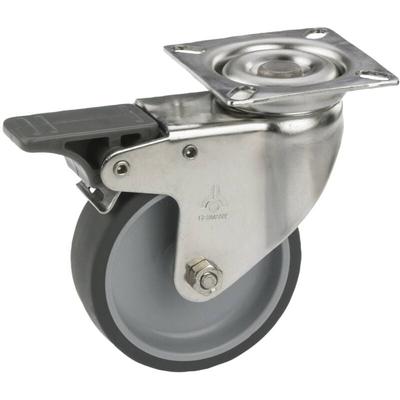 Dörner+helmer - Lenkrolle mit Platte und Totalfeststeller 50 x 18 mm, Tragkr. 40 kg Möbelrollen Image