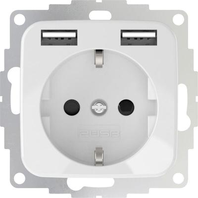 2USB 2U-449375 Unterputz-Steckdose mit USB Reinweiß (glänzend) Image