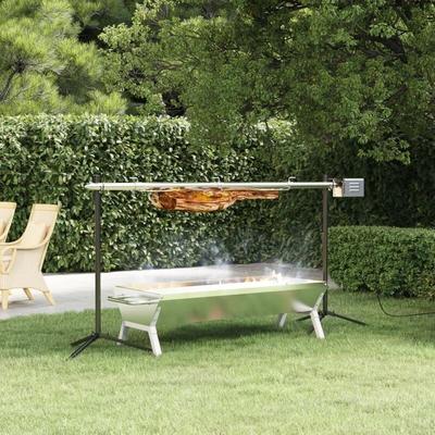 Automatischer Grillspieß mit Motor Edelstahl 150x46,5x82,5 cm vidaXL597367 Image