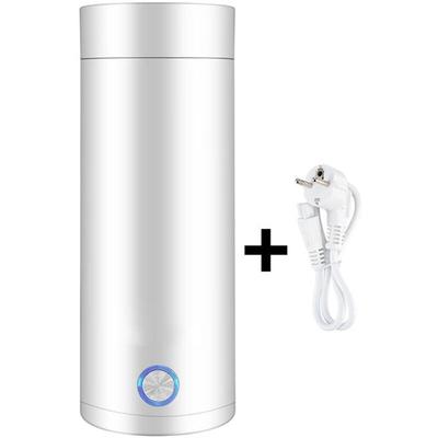 1 Mini-Reisewasserkocher, 400 ml, kleiner Edelstahl-Wasserkocher, weiß, 3-in-1-Elektrobecher,