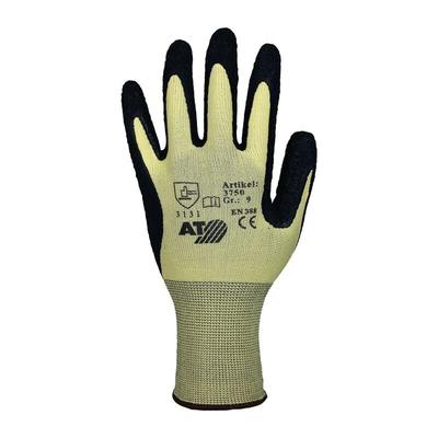 3750/7 Handschuhe Gr.7 gelb/schwarz Nylon mit Naturlatex en 388 Kateg - Asatex Image