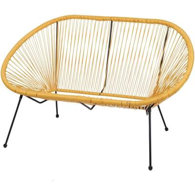 Outdoor-Sofa aus Harz – 137x92x85 cm – Senfgelb – Eleganz und Komfort Image