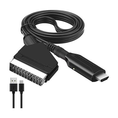 SHINING HOUSE SCART-zu-HDMI-Adapter, SCART-zu-HDMI-Konverter mit HDMI-Kabel für 720P/1080P Full Image