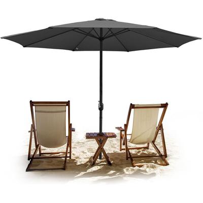 Vingo - 3.5m Sonnenschirm Ampelschirm Gartenschirm Terrassen UV30+ Marktschirm,Grau Image